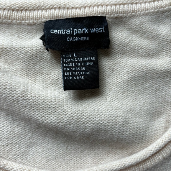 Cashmere Central Park West Cream/Butter Cable Knit Sweater - Picture 4 of 8
